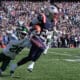 New England Patriots cornerback Marcus Jones, right, is pursued by New York Jets cornerback Brandin Echols, left, in the first half of an NFL football game, Sunday, Oct. 27, 2024, in Foxborough, Mass. (AP Photo/Michael Dwyer)