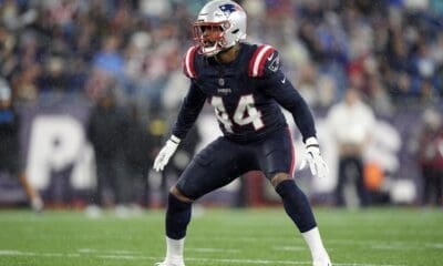 New England Patriots linebacker Joe Giles-Harris plays against the Carolina Panthers during the first half of a preseason NFL football game, Thursday, Aug. 8, 2024, in Foxborough, Mass. (AP Photo/Michael Dwyer)