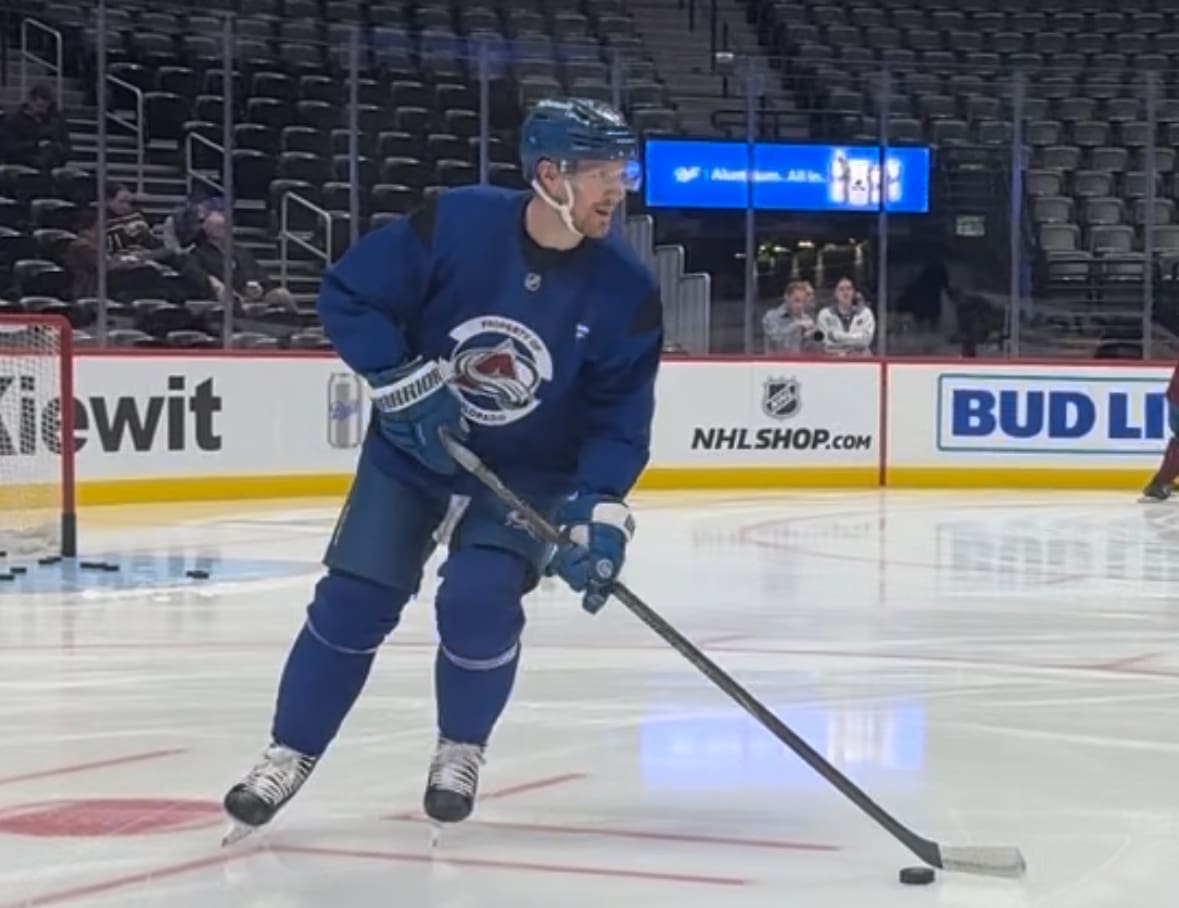 Gabriel Landeskog joined the team for morning skate on Nov. 15, 2024