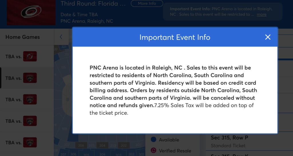 Carolina hurricanes tickets