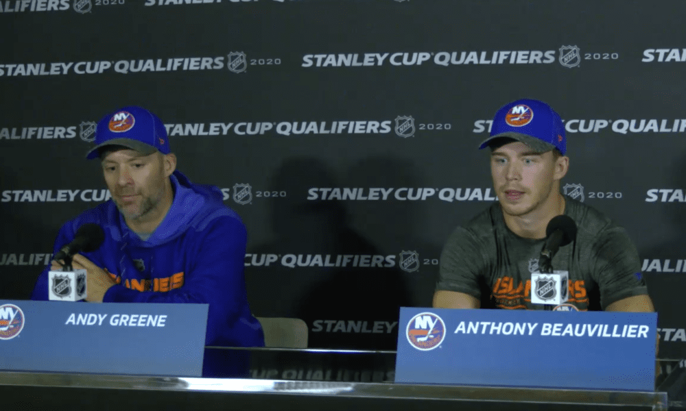 Andy Greene and Anthony Beauvillier