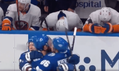 New York Islanders react to Tampa Bay goal