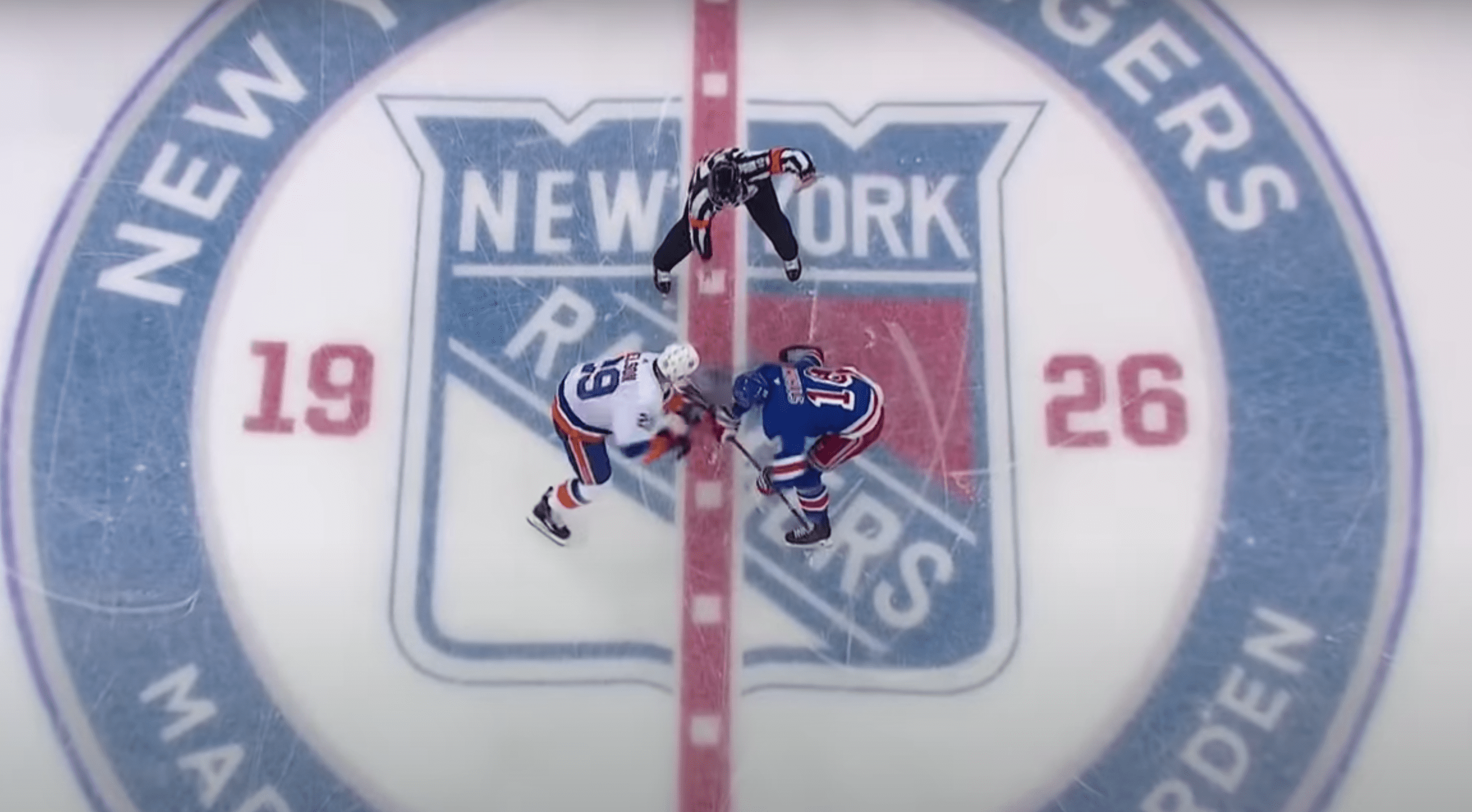 New York Islanders lineup faceoff with the New York Rangers