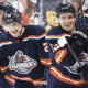 New York Islanders Hudson Fasching and Mathew Barzal (Photo courtesy of New York Islanders Twitter)